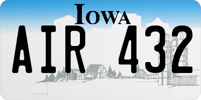 IA license plate AIR432