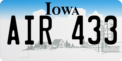 IA license plate AIR433