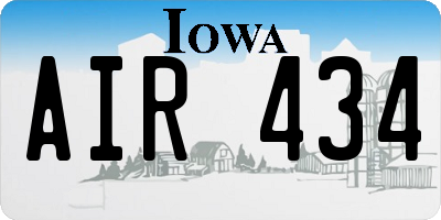 IA license plate AIR434