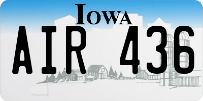 IA license plate AIR436