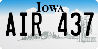 IA license plate AIR437