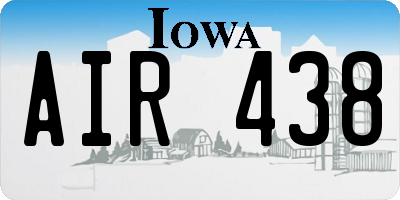 IA license plate AIR438