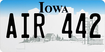 IA license plate AIR442