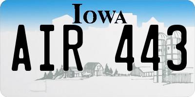 IA license plate AIR443