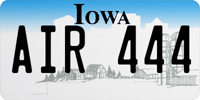 IA license plate AIR444