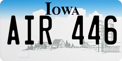 IA license plate AIR446