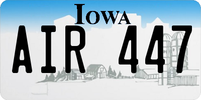 IA license plate AIR447