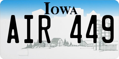 IA license plate AIR449