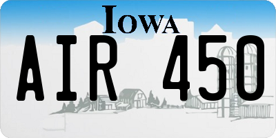 IA license plate AIR450