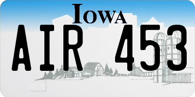 IA license plate AIR453