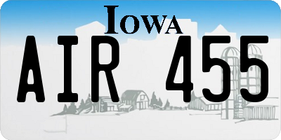 IA license plate AIR455
