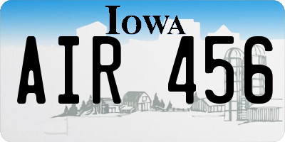 IA license plate AIR456