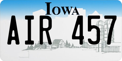 IA license plate AIR457