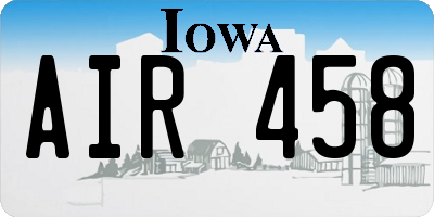 IA license plate AIR458
