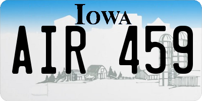 IA license plate AIR459