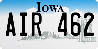 IA license plate AIR462