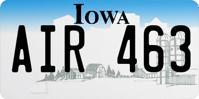 IA license plate AIR463