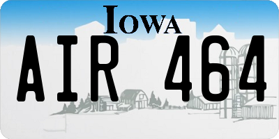 IA license plate AIR464