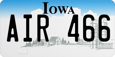 IA license plate AIR466