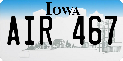 IA license plate AIR467