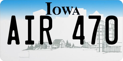 IA license plate AIR470