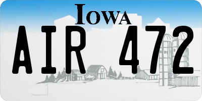 IA license plate AIR472