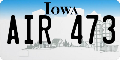IA license plate AIR473