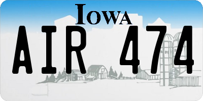 IA license plate AIR474