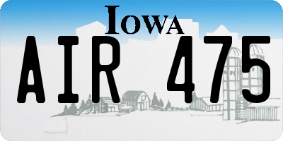 IA license plate AIR475