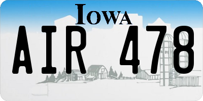 IA license plate AIR478