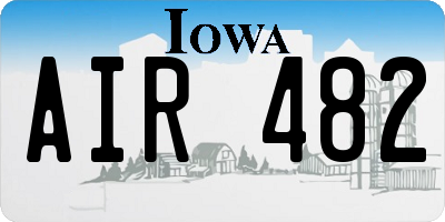 IA license plate AIR482