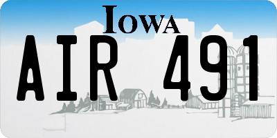 IA license plate AIR491