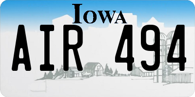 IA license plate AIR494