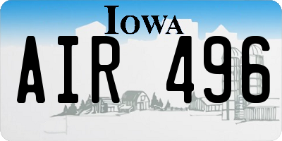 IA license plate AIR496