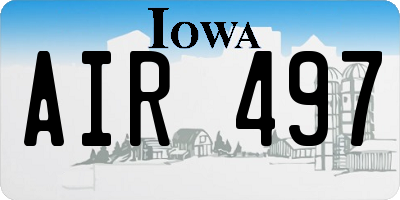 IA license plate AIR497