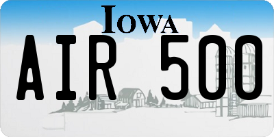 IA license plate AIR500