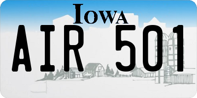 IA license plate AIR501