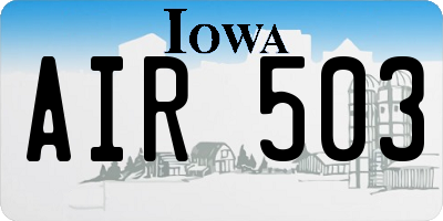 IA license plate AIR503