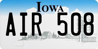 IA license plate AIR508