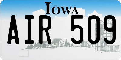 IA license plate AIR509