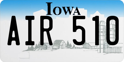 IA license plate AIR510