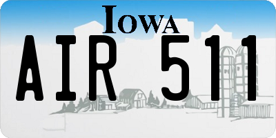 IA license plate AIR511