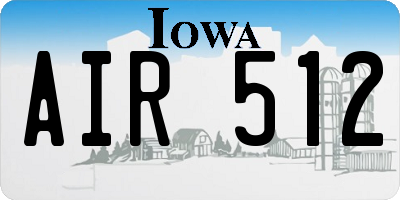 IA license plate AIR512