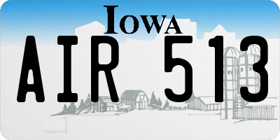 IA license plate AIR513