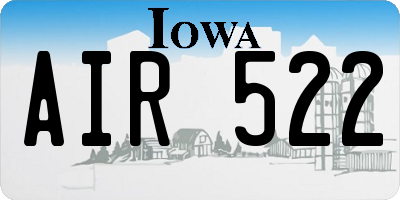 IA license plate AIR522