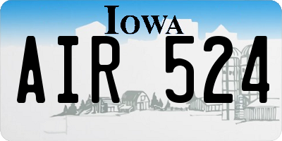 IA license plate AIR524