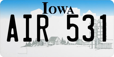 IA license plate AIR531