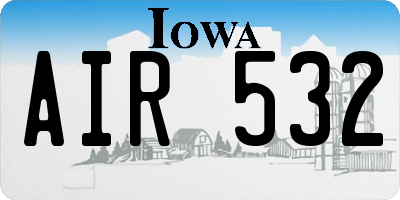 IA license plate AIR532