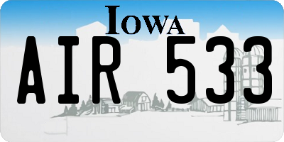 IA license plate AIR533