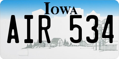 IA license plate AIR534